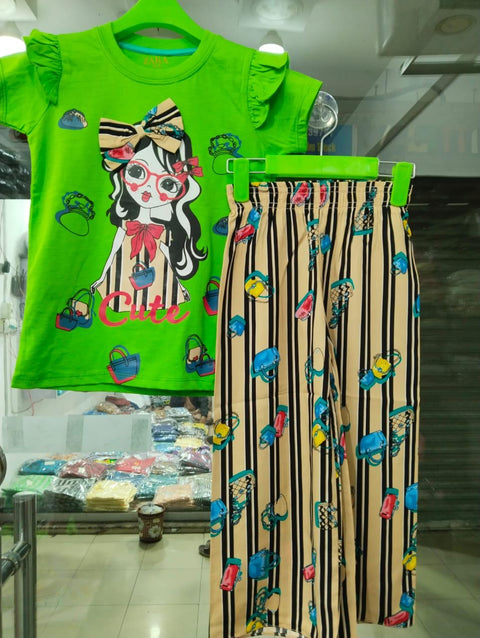 Cute Girl Green Kids Clothes
