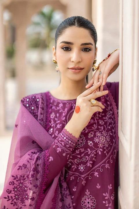 MARIA.B-3PC LAWN PRINTED SHIRT WITH CHIFFON PRINT DUPATTA AND TROUSER-BIC-2511
