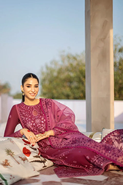 MARIA.B-3PC LAWN PRINTED SHIRT WITH CHIFFON PRINT DUPATTA AND TROUSER-BIC-2511