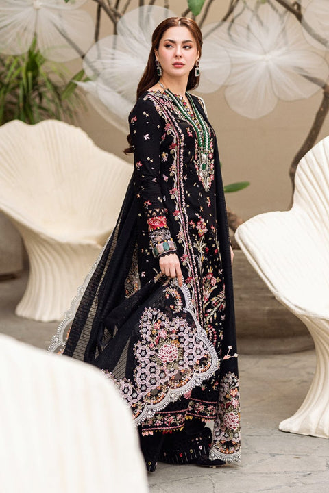 QALAMQAR- 3PC LAWN EMBROIDERED WITH MONARK HEAVY EMBROIDERED READY TO WEAR DUPATTA- BIC-3656