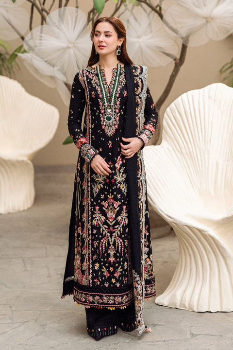 QALAMQAR- 3PC LAWN EMBROIDERED WITH MONARK HEAVY EMBROIDERED READY TO WEAR DUPATTA- BIC-3656