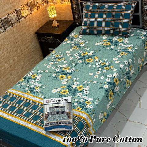 Pure Cotton Single Bedsheet 196