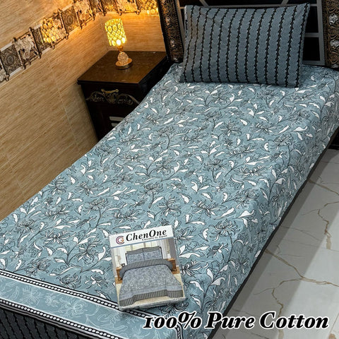 Pure Cotton Single Bedsheet 199