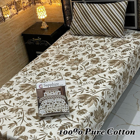 Pure Cotton Single Bedsheet 200