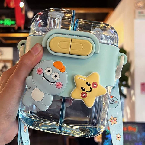 Dual Drink Water Bottles with Straw DW-1
