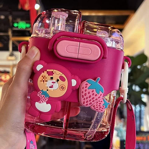 Dual Drink Water Bottles with Straw DW-3
