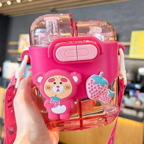 Dual Drink Water Bottles with Straw DW-2