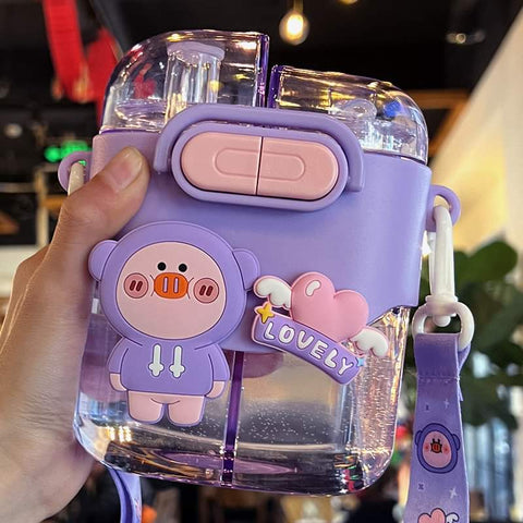 Dual Drink Water Bottles with Straw DW-4
