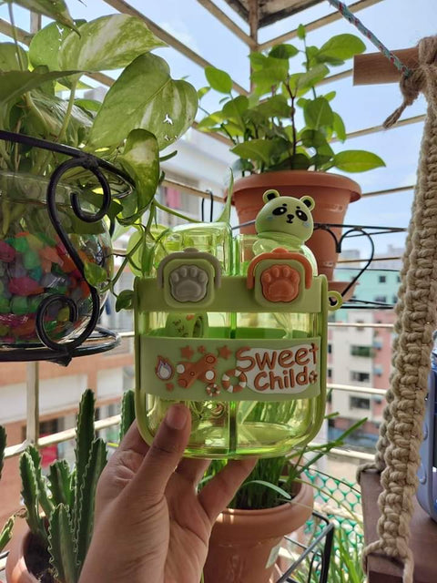 Dual Drink Water Bottles with Straw DW-9