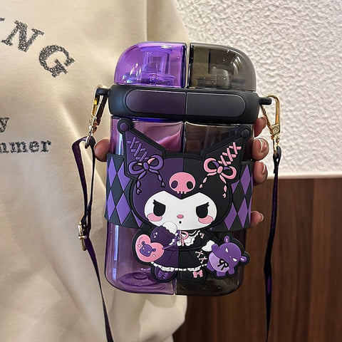 Dual Drink Water Bottles with Straw DW-12