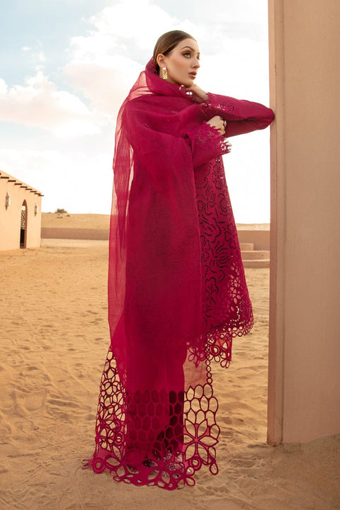 RANG RASIYA-CHIKAN KARI 3PC EMBROIDERED LAWN SHIRT WITH ORGANZA EMBROIDERED DUPATTA AND TROUSER -BIC-2885