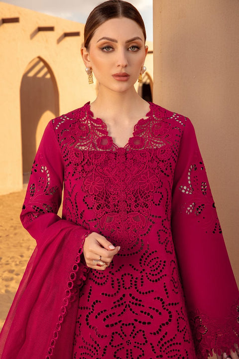 RANG RASIYA-CHIKAN KARI 3PC EMBROIDERED LAWN SHIRT WITH ORGANZA EMBROIDERED DUPATTA AND TROUSER -BIC-2885
